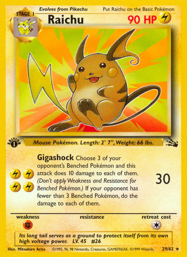 Raichu - Fossil (29/62) 1st Edition