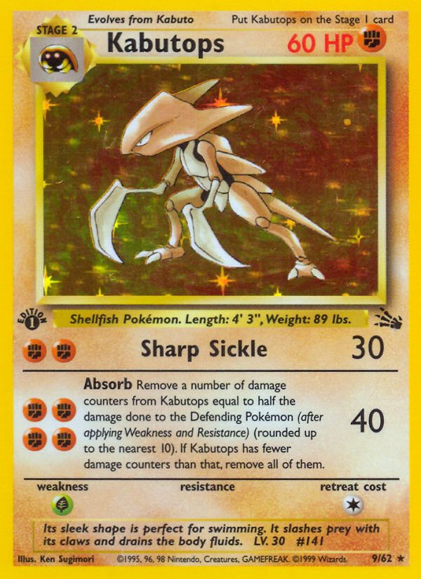 Kabutops - Fossil (9/62) 1st Edition