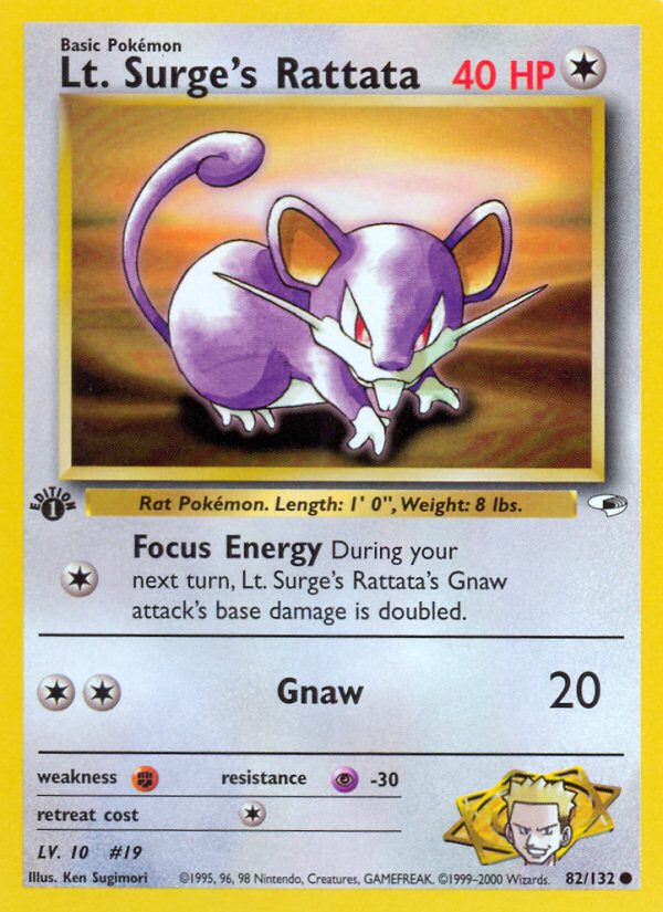 Lt. Surge's Rattata - Gym Heroes (82/132)